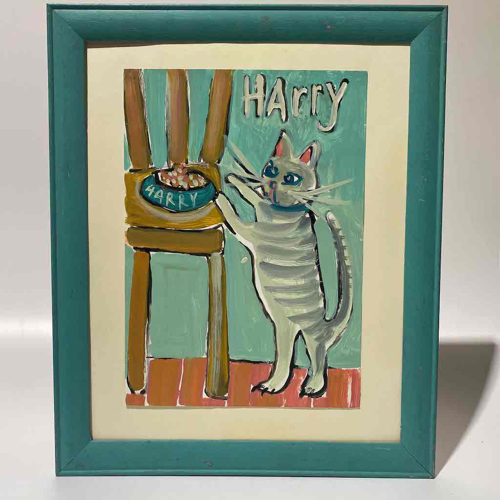 ARTWORK, Childs Painting Cat Harry 48cm x 58cm B11